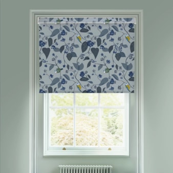 Spring Ivy Blue Electric Roller Blind by Lorna Syson