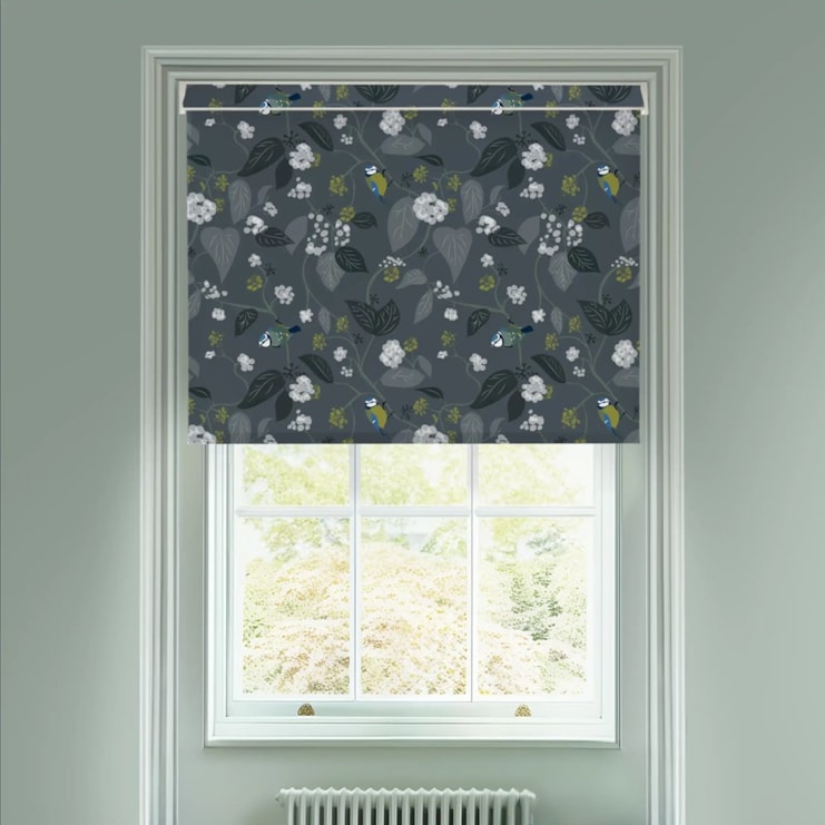 Spring Ivy Slate Electric Roller Blind by Lorna Syson