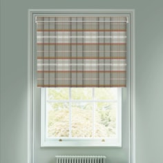 Tartan Rust Electric Roller Blind