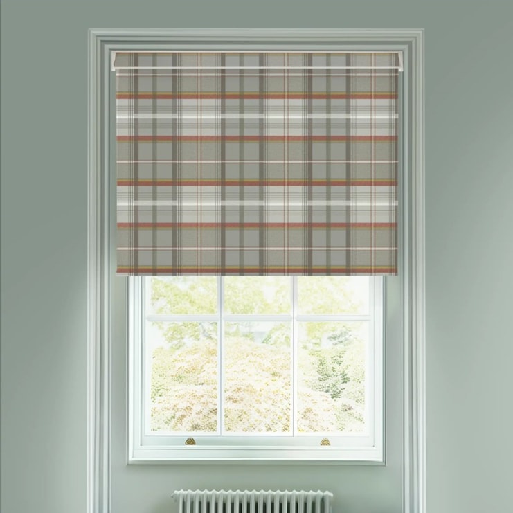 Tartan Rust Electric Roller Blind