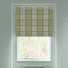 Tartan Sage Green Electric Roller Blind