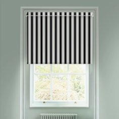 Ticking Stripe Black Electric Roller Blind