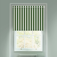 Ticking Stripe Green Electric Roller Blind