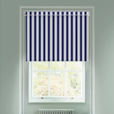 Ticking Stripe Navy Electric Roller Blind