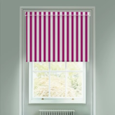 Ticking Stripe Pink Electric Roller Blind