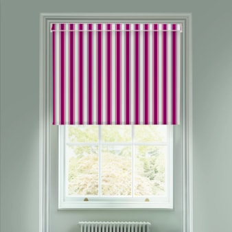 Ticking Stripe Pink Electric Roller Blind