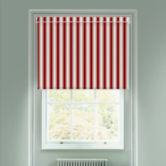 Ticking Stripe Red Electric Roller Blind