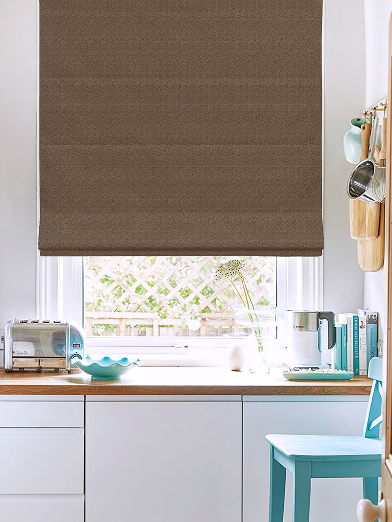 Tribeca Chocolat Blackout Electric Roman Blind