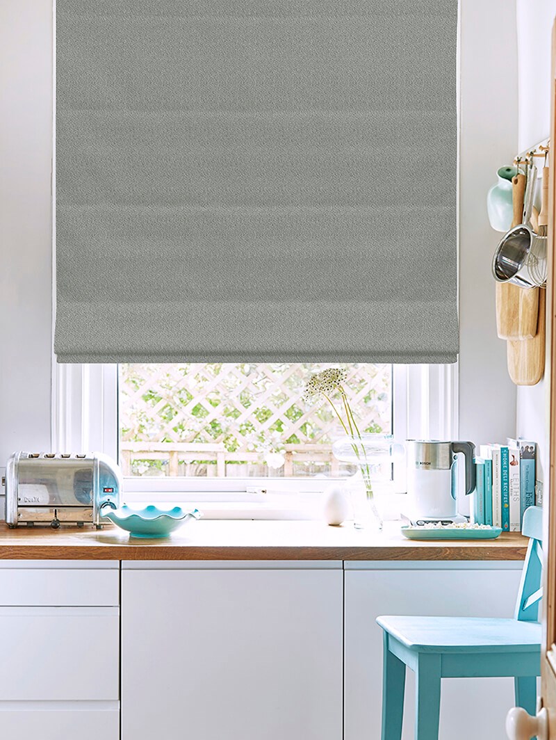 Tribeca Iron Blackout Electric Roman Blind