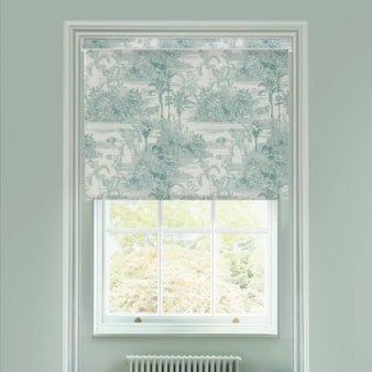 Tropical Toile Mist Electric Roller Blind by Boon & Blake