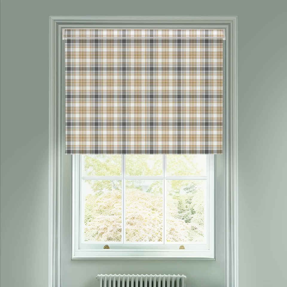 Wallace Check Electric Roller Blind