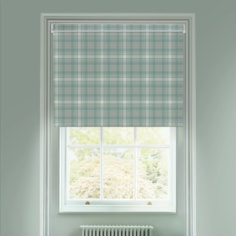 Wallace Check Soft Blue Electric Roller Blind