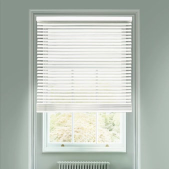 White 50mm Wooden Electric Venetian Blind