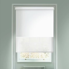 White and White 3% Sunscreen Electric Double Roller Blind